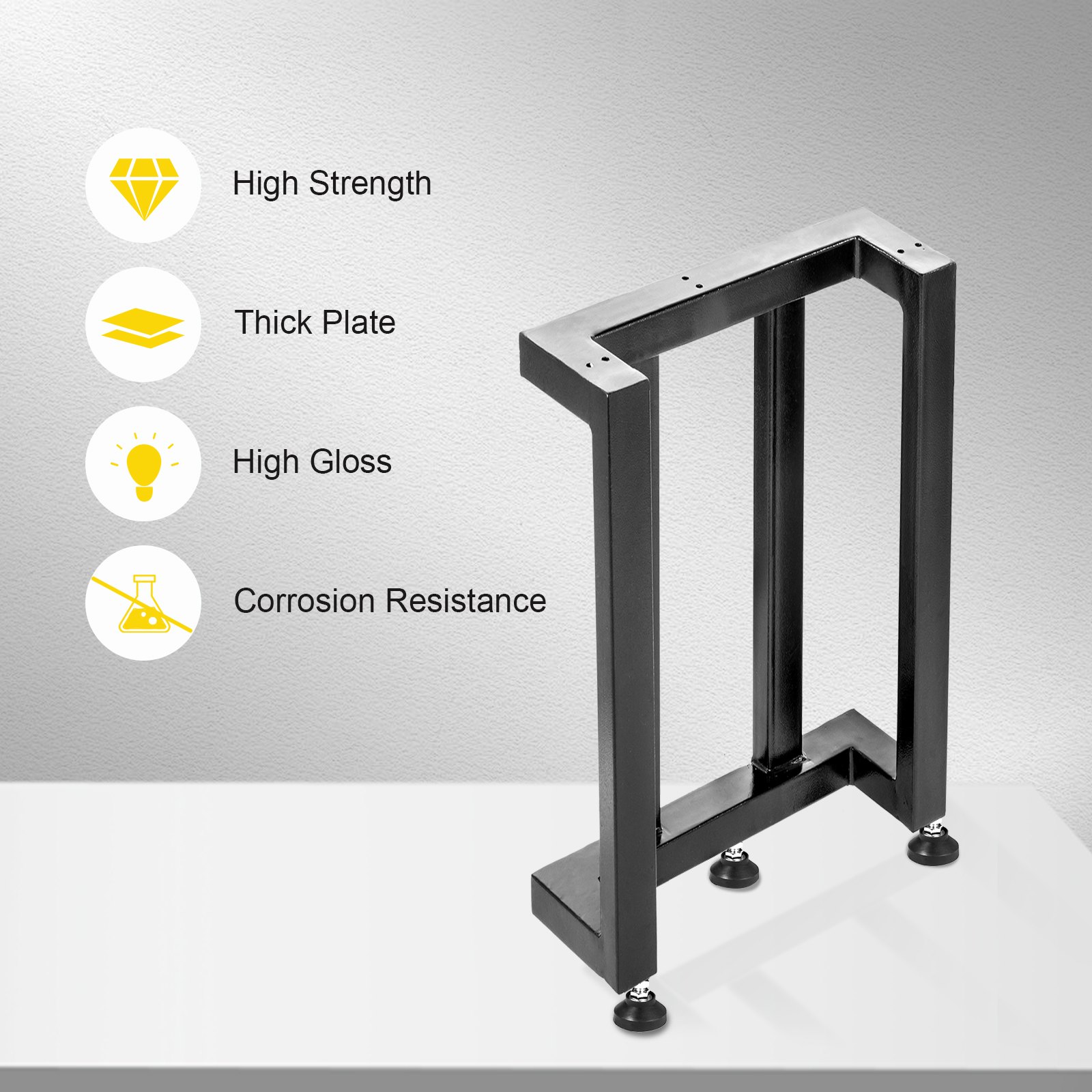 VEVOR Dining Table Legs Metal Table Legs 2PCS Heavy Duty Black Iron for DIY Desk