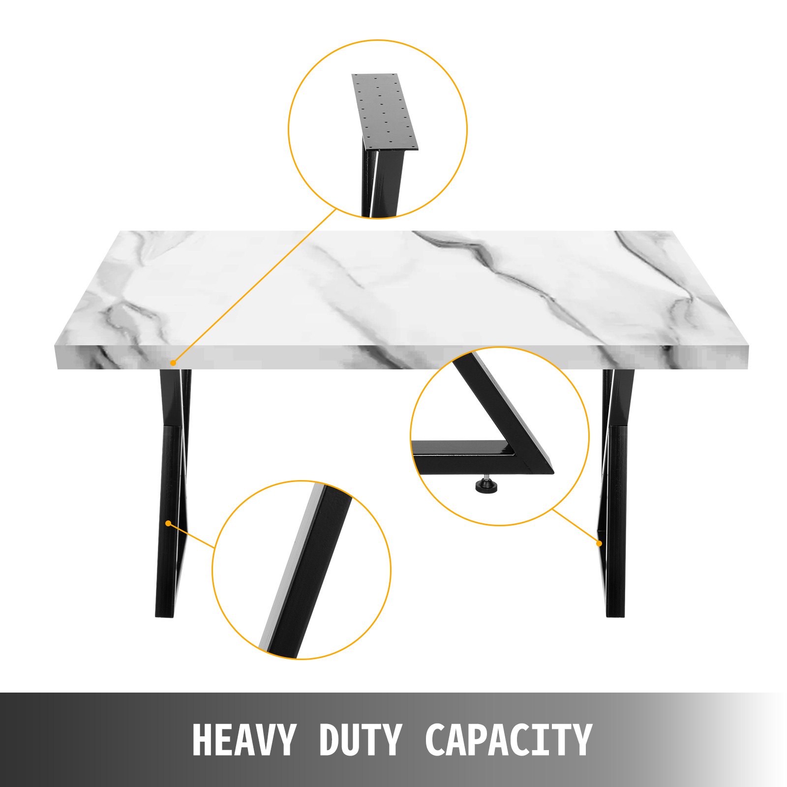 VEVOR Metal Table Legs Set of 2 Dining Table Legs Black Desk Legs 28”, Height 20” Width Bench Legs Coffee Table Legs 1763lbs Load Capacity Steel Table Legs Heavy Duty Base Modern DIY(Zig Zag Style)