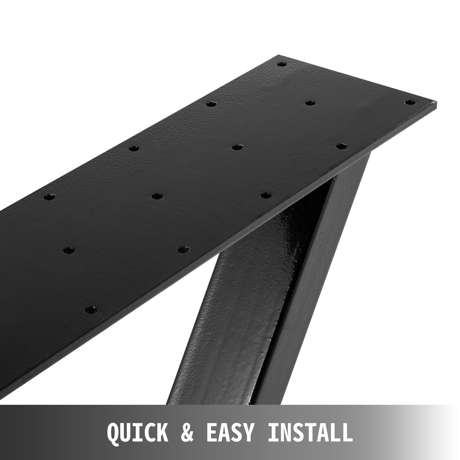 VEVOR Metal Table Legs Set of 2 Dining Table Legs Black Desk Legs 28”, Height 20” Width Bench Legs Coffee Table Legs 1763lbs Load Capacity Steel Table Legs Heavy Duty Base Modern DIY(Zig Zag Style)
