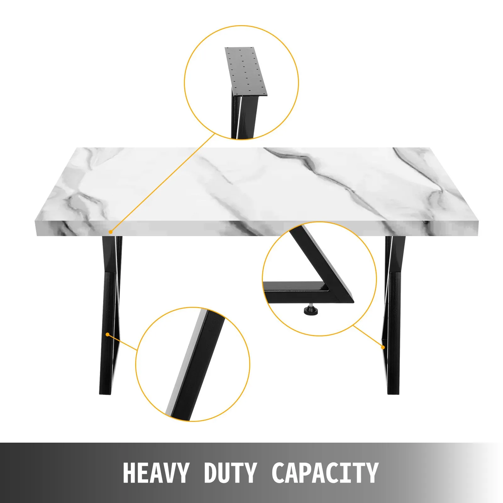 VEVOR Metal Table Legs Set of 2 Dining Table Legs Black Desk Legs 28” Height 24” Width Bench Legs Coffee Table Legs 1763lbs Load Capacity Steel Table Legs Heavy Duty Base Modern(Zig Zag Style)