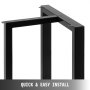 VEVOR Metal Table Legs Set of 2, Dining Table Legs 28” Height 24” Width, Desk Legs Bench Legs Feet, Industrial DIY Coffee Table Legs, 1763lbs Load Capacity, Steel Table Legs for Kitchen(T-Shaped)