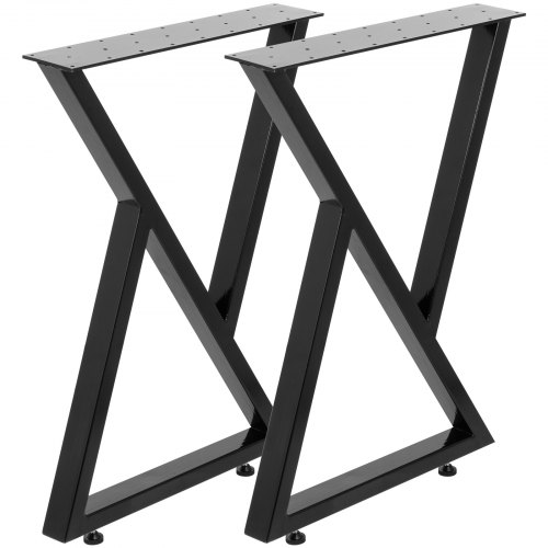 VEVOR Metal Table Legs Set of 2 Dining Table Legs Black Desk Legs 28” Height, 32” Width Bench Legs Zig Zag Style Coffee Table Legs 1763lbs Load Capacity Steel Table Legs Heavy Duty Base Modern DIY