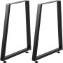 Vevor 2x Industry Metal Steel Table Legs Trapezoid Shape Desk Furniture Leg 28"