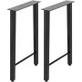 VEVOR Metal Table Legs Set of 2, Dining Table Legs 28” Height Desk Legs Trapezoid Shape Bench Legs Feet Industrial DIY Coffee Table Legs 661lbs Load Capacity Steel Table Legs for Kitchen Office
