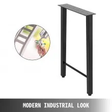 VEVOR Metal Table Legs Set of 2, Dining Table Legs 28” Height Desk Legs Trapezoid Shape Bench Legs Feet Industrial DIY Coffee Table Legs 661lbs Load Capacity Steel Table Legs for Kitchen Office