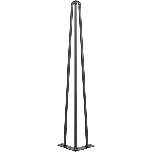 VEVOR Hairpin Table Legs 24" Black Set of 4 Desk Legs 880lbs Load Capacity (Each 220lbs) Hairpin Desk Legs 3 Rods for Bench Desk Dining End Table Chairs Carbon Steel DIY Heavy Duty Furniture Legs