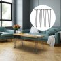 modern living room showcasing a wooden table with VEVOR hairpin table legs.