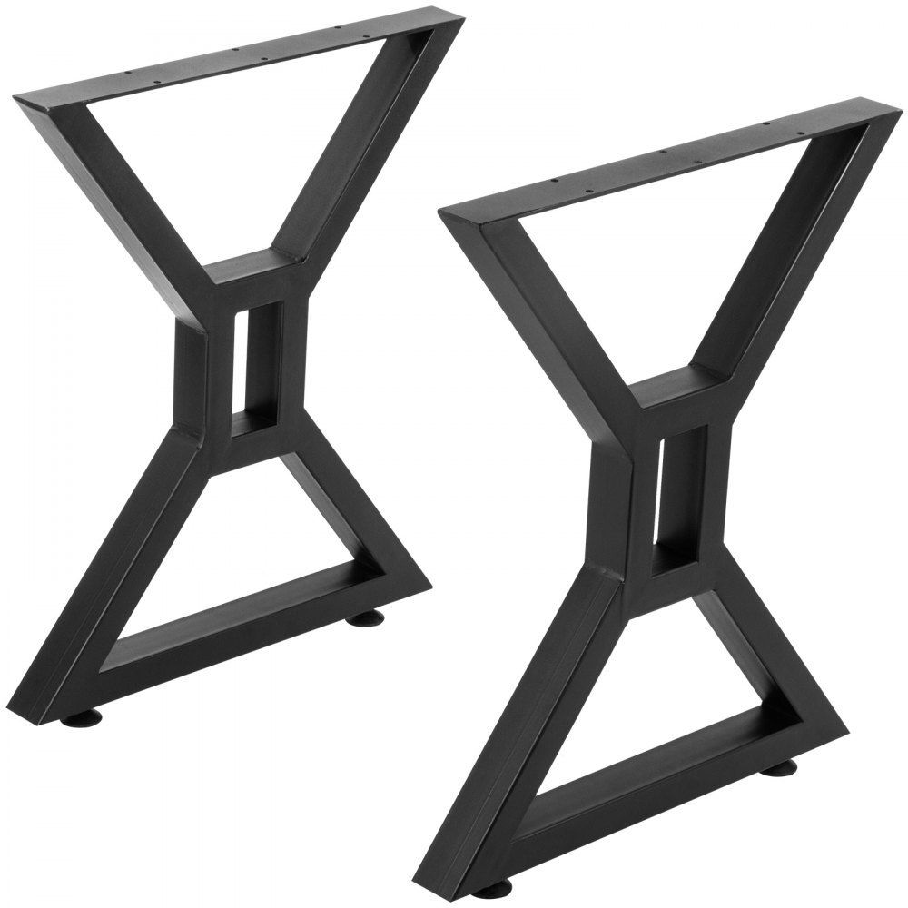 2 Pcs Industrial Steel Table Legs Dining Table Desk Metal Legs Set Black Units