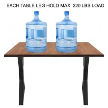 VEVOR Dining Table Legs 28 inch, Metal Table Legs 2PCs, Hollow X-Shaped Legs 440 Lbs Load Capacity DIY Coffee Table Legs Black Anti-Rust Iron Office Table Legs with Baking Varnish for Dining Table