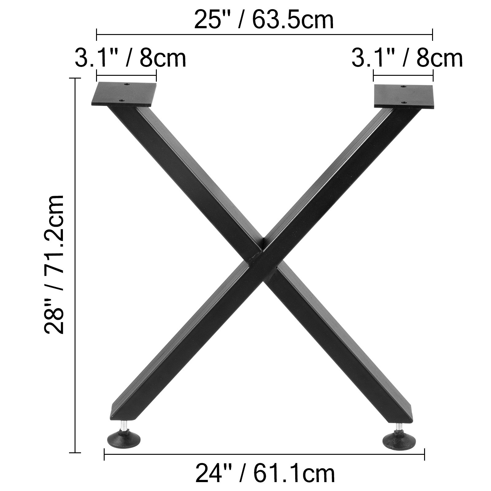 VEVOR Table Legs Coffee Dining Table Leg 71.2 cm Carbon Steel Bench Industrial