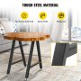VEVOR Metal Table Legs 28 x 17.7 inch A-Shaped Desk Legs Set of 2 Heavy Duty Bench Legs w/Polyurethane Coating, Furniture Legs w/ Floor Protectors, Wrought Iron Coffee Table Legs for Home DIY Black