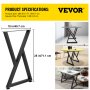 VEVOR Z Shape Metal Table Legs Dining Table Legs 28"x18" Desk Legs Set of 2