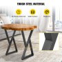VEVOR Metal Table Legs, 28x18 inch Desk Legs, Set of 2, Heavy Duty Bench Legs, Z Shape Metal Furniture Legs, Wrought Iron Coffee Table Legs, Home DIY for Dining Table w/ Rubber Floor Protectors, Matte
