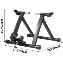 VEVOR Bike Magnetic Turbo Trainer Home Trainer Bike Trainer Stand with Noise Reduction Wheel Foldable Adjustable Indoor Mountain & Road Bicycles Fixed Gear Trainer 26" - 28", 700C Wheels