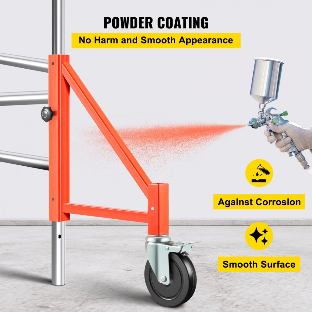 VEVOR Scaffold Outrigger, 18" x 18" x 24" Scaffolding Outriggers, 4 Pieces Outriggers for Scaffolding w/Wheels, Screw Type for Home Improvement Projects Like Patching Drywall or Cleaning Windows