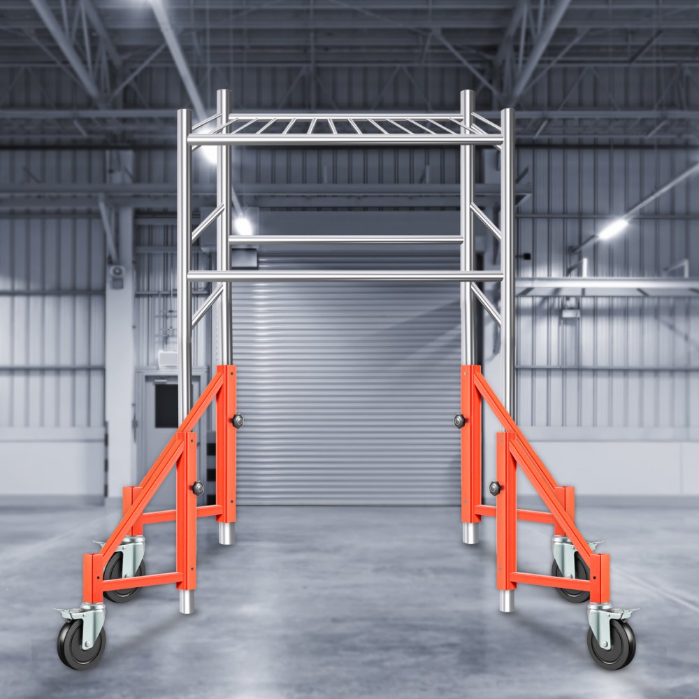 VEVOR Scaffold Outrigger, 18" x 18" x 24" Scaffolding Outriggers, 4 Pieces Outriggers for Scaffolding w/Wheels, Screw Type for Home Improvement Projects Like Patching Drywall or Cleaning Windows