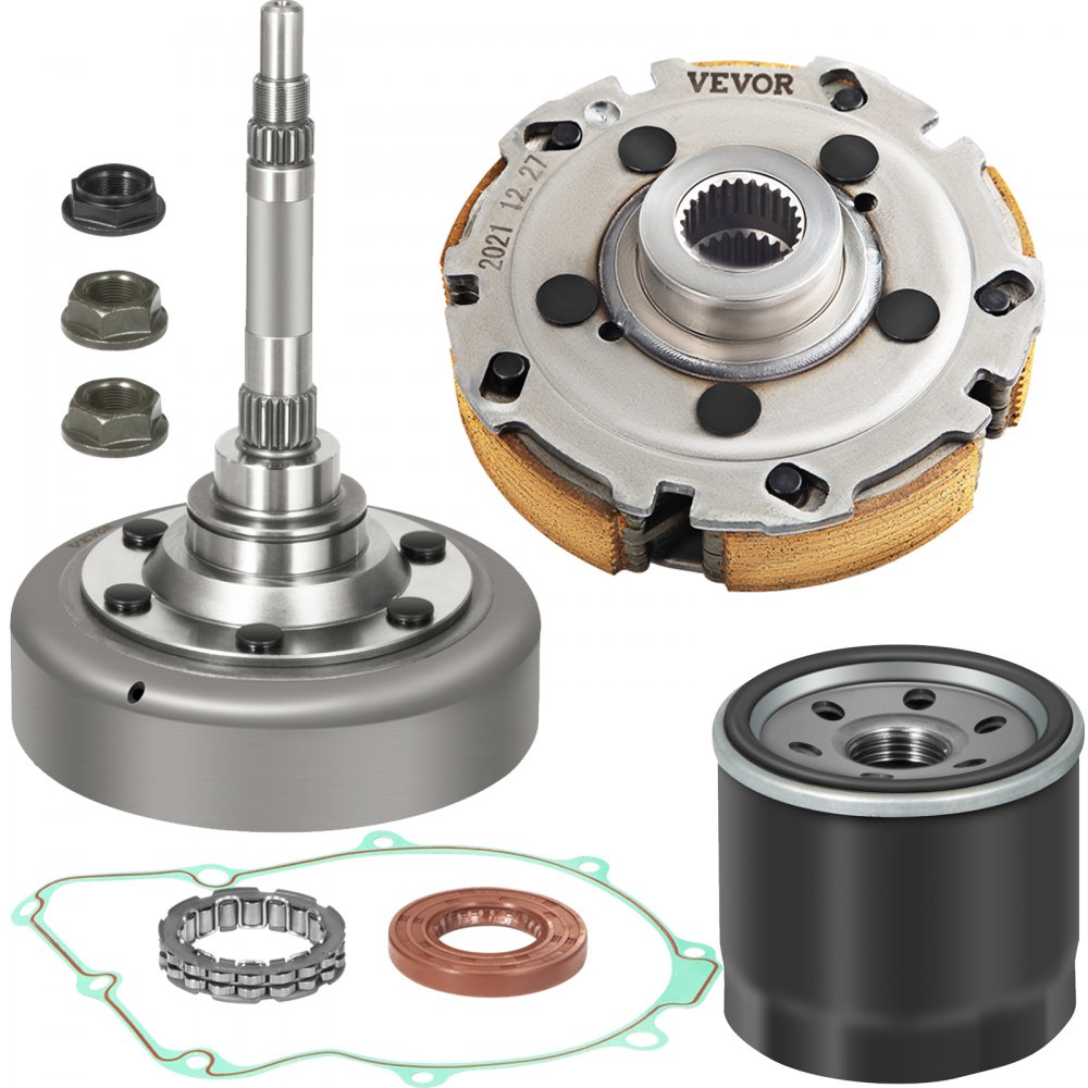 VEVOR wet clutch kit assembly with components, including bearings, gasket, and drive shaft.