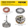 VEVOR wet clutch kit assembly with product specifications and dimensions.