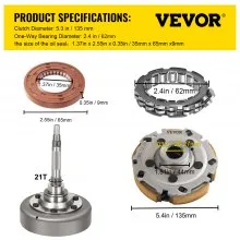 VEVOR Conjunto de kits de embrague húmedo compatible con UTV ATV 500 700 MSU-500 MSU-700 Massimo Alligator Menards Yardsport Qlink FrontRunner Supermach