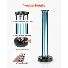 UV Light 110W Ultraviolet Lamp with Ozone Purifier with 30/60/120 Minutes Timer