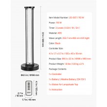 UV Light 110W Ultraviolet Lamp with Ozone Purifier with 30/60/120 Minutes Timer