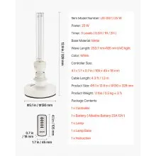 UV Light 25W Ultraviolet Lamp with Ozone Purifier UVC Lamp with Remote Control