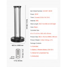UV Light 36W Ultraviolet Lamp with Ozone Purifier with 30/60/120 Minutes Timer
