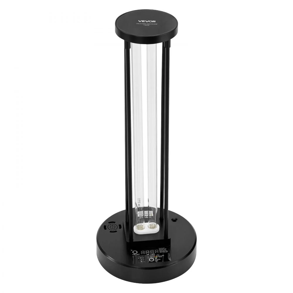 VEVOR UV Light, 36W Ultraviolet Lamp with Ozone Purifier, UVC Lamp with 30/60/120 Minutes 3-Gear Timer and Remote Control, for Room up to 37 m², UVO Lights for Living Room, Bedroom, Hotel, School