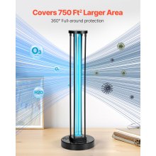UV Light 55W Ultraviolet Lamp with Ozone Purifier with 30/60/120 Minutes Timer