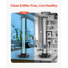 UV Light 55W Ultraviolet Lamp with Ozone Purifier with 30/60/120 Minutes Timer