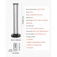 Lámpara ultravioleta de 55 W con purificador de ozono y temporizador de 30/60/120 minutos