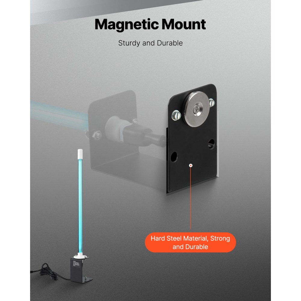 VEVOR HVAC Air Purifier, 25W 17inch, UV UVC Light Coil Cleaner with Magnet in Duct for Ac (Air Conditioning) Duct, Air Scrubber with 1 Replacement Bulb, HVAC UV lights for Ac Systems