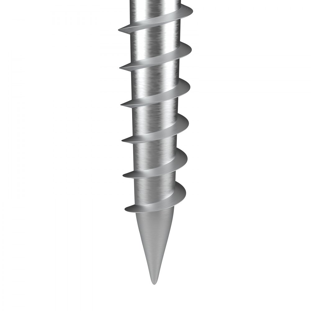 VEVOR No Dig Ground Anchor, 1 Pack 3.94 x 2.76 x 27.56 in DIY Screw in Post Stake, Includes 6 Lag Bolts & a Rebar, U-Shape Heavy Duty Steel Post Holder, Great for Mailbox Posts and Fence Posts