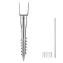 VEVOR No Dig Ground Anchor, 1 Pack 10 x 7 x 70 cm DIY Screw in Post Stake, Includes 6 Lag Bolts & a Rebar, U-Shape Heavy Duty Steel Post Holder, Great for Mailbox Posts and Fence Posts