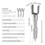 VEVOR no dig ground anchor model ux-3.5-27-4, 3.5in fit size, total height 27.56in, includes screws and steel bar.