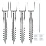 VEVOR no dig ground anchor set with four steel anchors, one rod, and screws.