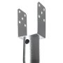 steel VEVOR no dig ground anchor with bolt holes, silver finish, close-up view.