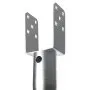 steel VEVOR no dig ground anchor with bolt holes, silver finish, close-up view.