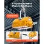 VEVOR Permanent Magnetic Lifter, 600 kg Pulling Capacity, Heavy Duty N42 Neodymium Lifting Magnet with Release Handle and Steel Hook, Used in Shop Crane and Hoist, for Lifting Plate Steel, Board