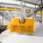 VEVOR Permanent Magnetic Lifter, 2200 lbs Pulling Capacity, Heavy Duty N42 Neodymium Lifting Magnet with Release Handle and Steel Hook, Used in Shop Crane and Hoist, for Lifting Plate Steel, Board