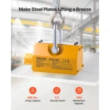 VEVOR Permanent Magnetic Lifter Lifting Magnet 880 lbs Pulling Capacity N42