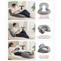 VEVOR Reading Pillow, Large Size U-Shaped Sitting up Pillow, Washable Bed Pillow with Soft Velvet, Bed Rest Back Pillow, Ideal for Reading, Gaming, Resting, Working, Grey