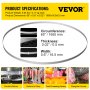 VEVOR Band Saw Blade, 65x0.6x0.02 inch, 5 PCS/Pack Meat Bandsaw Blades for Replacement, 65Mn Carbon Steel Blade, 3 TPI Meat Cutting Blade Wrapped by Rust-Proof Paper, for Commercial Bone Saw Machines