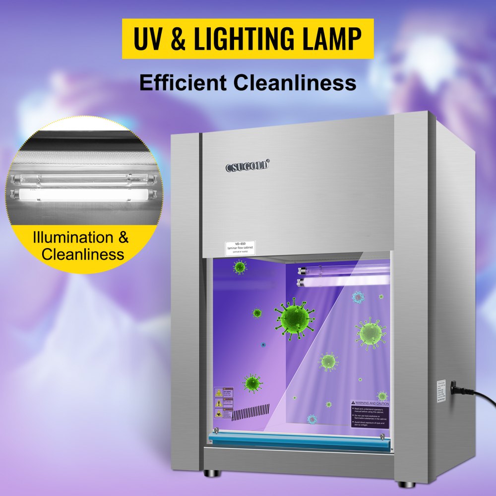 New VD 650 Laminar Flow Hood Air Flow 2ft Wide Clean Bench Workstation