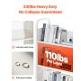 VEVOR 3-Tier Rolling Book Cart Single Sided V-Shaped Shelves Book Truck in White
