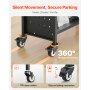 VEVOR 3-Tier Rolling Book Cart Single Sided V-Shaped Shelves Book Truck in Black