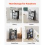 VEVOR 3-Tier Rolling Book Cart Single Sided V-Shaped Shelves Book Truck in Black