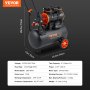 VEVOR Air Compressor 23.8 L 1450W 3.35 CFM@ 90PSI 70 dB Oil Free