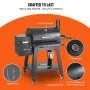 VEVOR 53 inch Portable Charcoal Grill, Propane Gas Grills with Cover and Cart, Heavy Duty Iron BBQ Grill, Mini Tabletop Smoker for Outdoor Cooking, Barbecue Camping, Picnic, Patio, and Backyard, Black