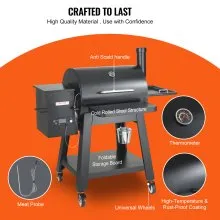 VEVOR 53" Heavy Duty Charcoal Grill BBQ Portable Grill with Cart Outdoor Cooking